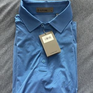 G/Fore Birdseye Stitch Tech Golf Polo Mens Blue Small Lightweight GMP000044